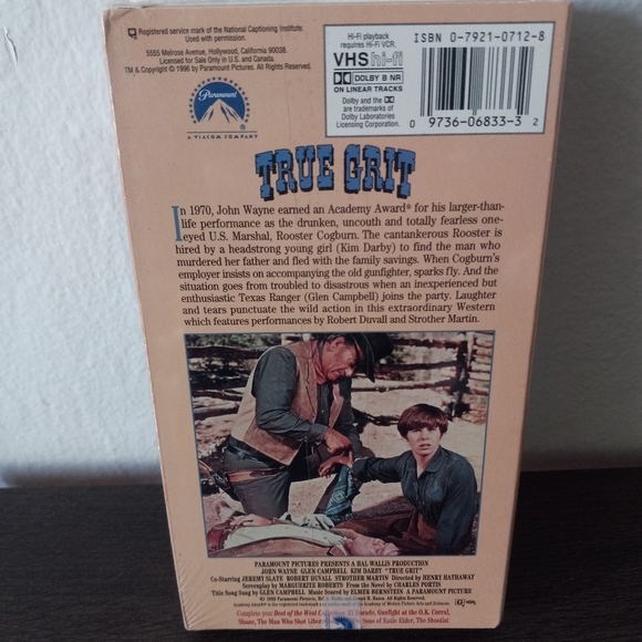 True Grit John Wayne VHS Factory Sealed - Picture 4 of 6